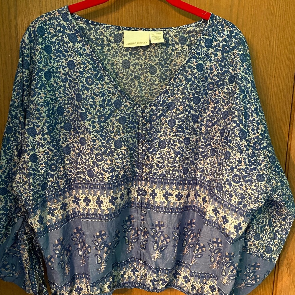 Cynthia Rowley boho cotton blouse